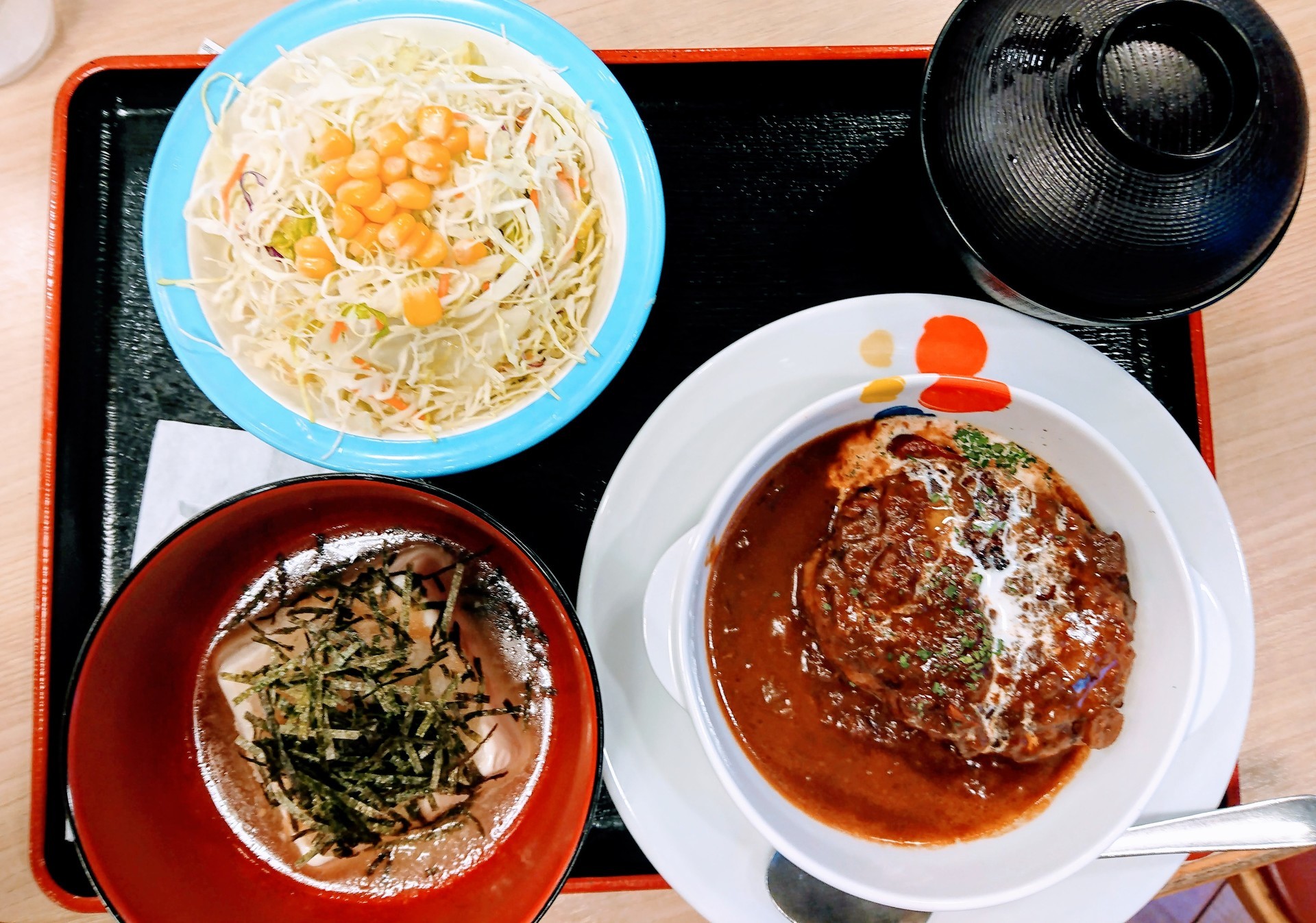 松屋ハンバーグ定食 おろし豆腐 585kcal ダイエットのブログ